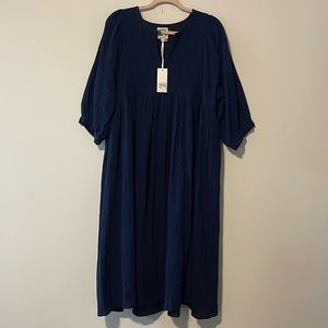 NWT Blue Gauzy Balloon Sleeve Dress